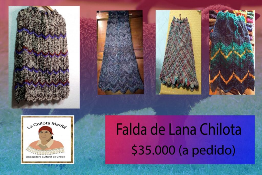 Falda de lana chilota